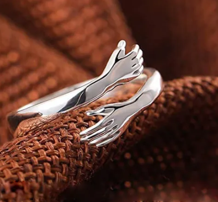 "Always With You" Hugging Arms Adjustable Ring