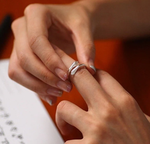 "Always With You" Hugging Arms Adjustable Ring