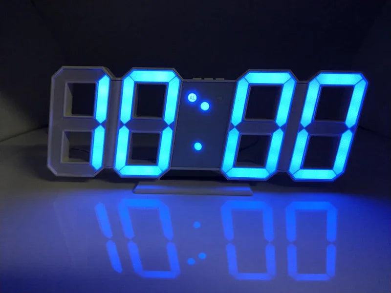 3D LED Digital Alarm Clock - Modern Time & Temperature Display