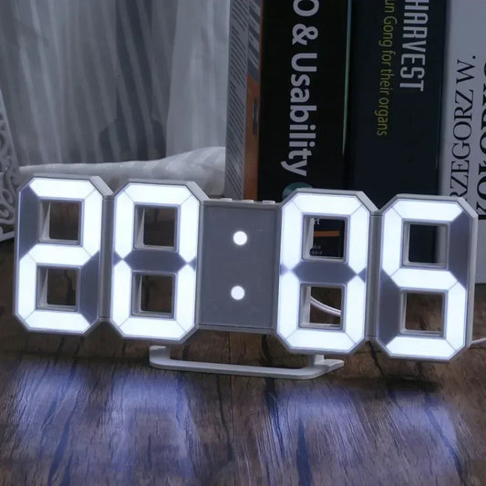 3D LED Digital Alarm Clock - Modern Time & Temperature Display