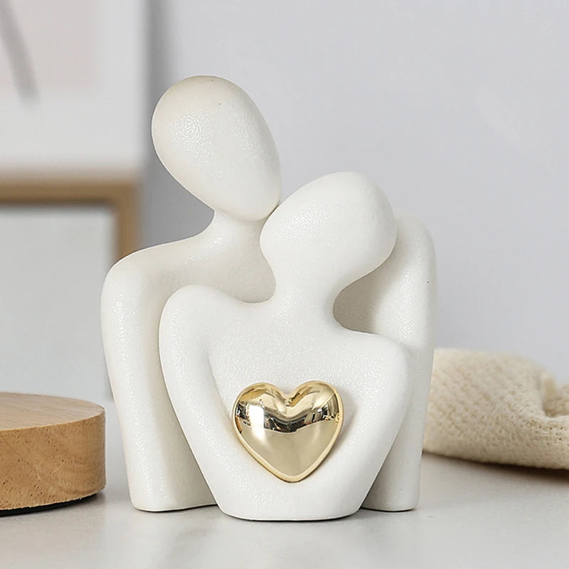 Abstract Couple Statue - Modern Home Decor Sculpture