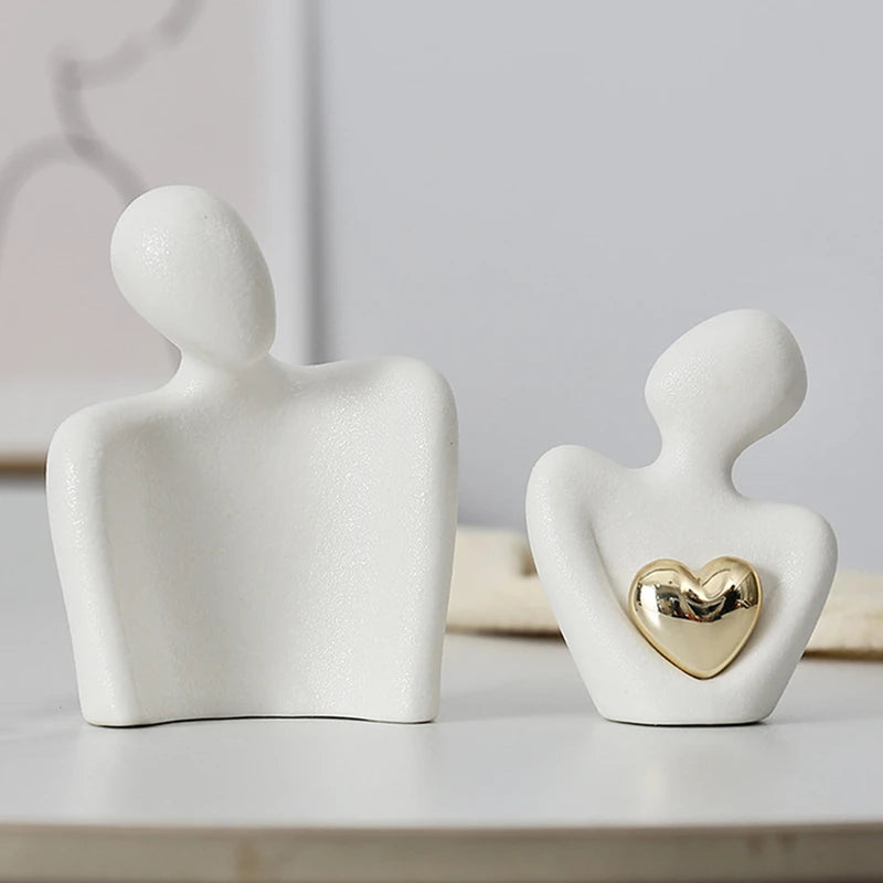Abstract Couple Statue - Modern Home Decor Sculpture