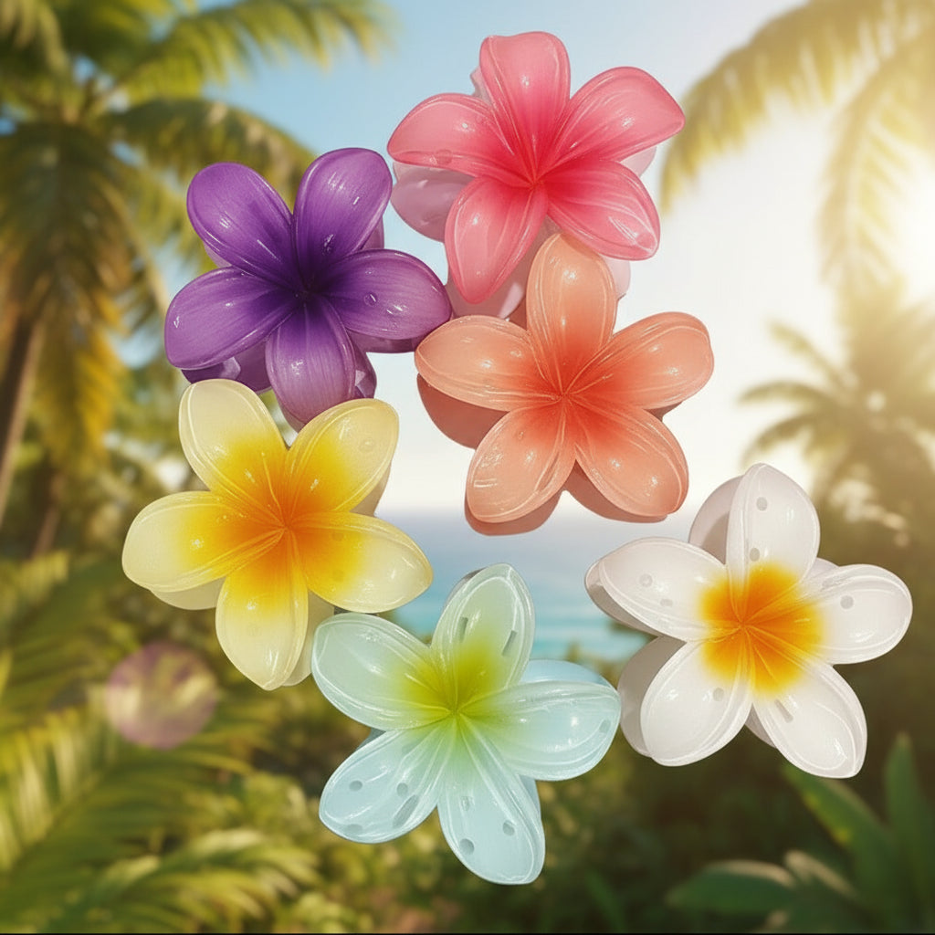 Gradient Flower Hair Accessories Set - Beach Ready Style 🌼