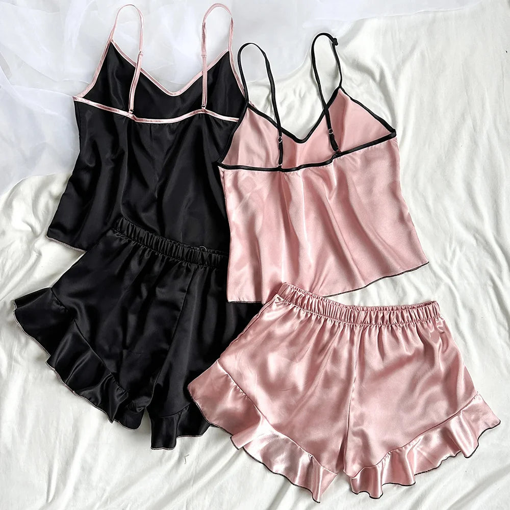 Breathable Satin Pajama Set - Chic & Comfortable