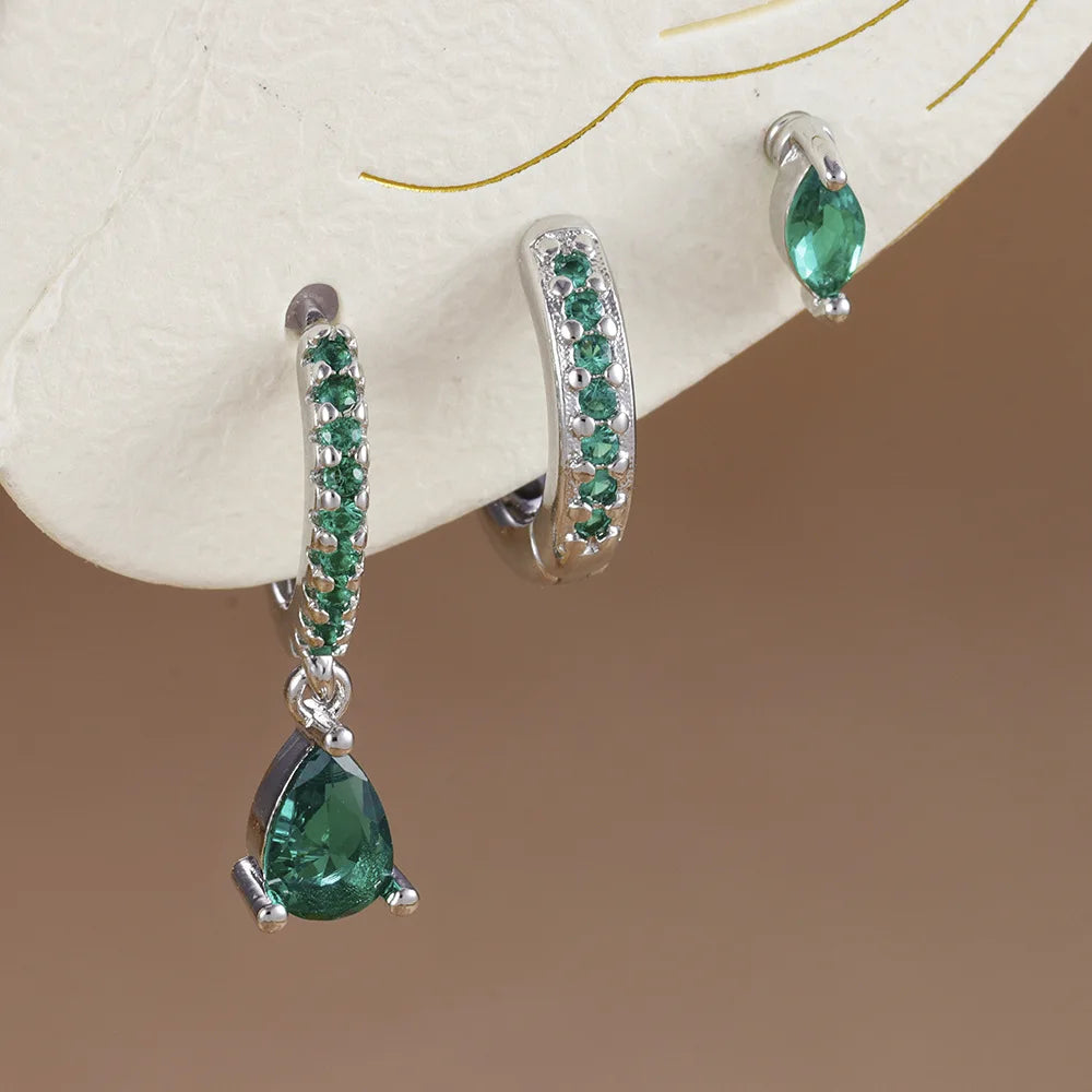 Star Drop Earrings Set - 18K Gold Plated Elegance