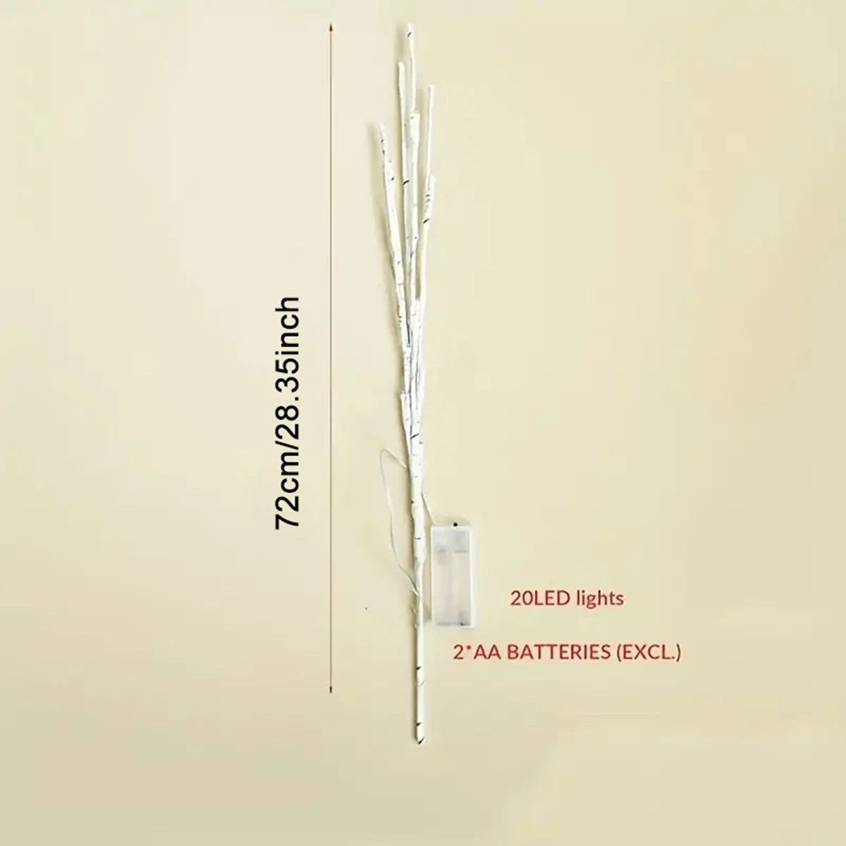 Battery-Operated Birch Branch Lights - Elegant Glow