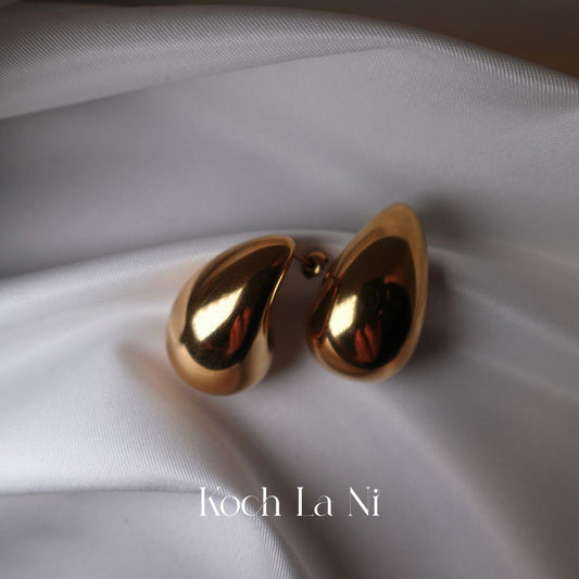Gold Teardrop Statement Earrings