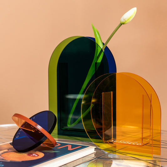 Colorful Acrylic Vase - Modern Home Decor Accent