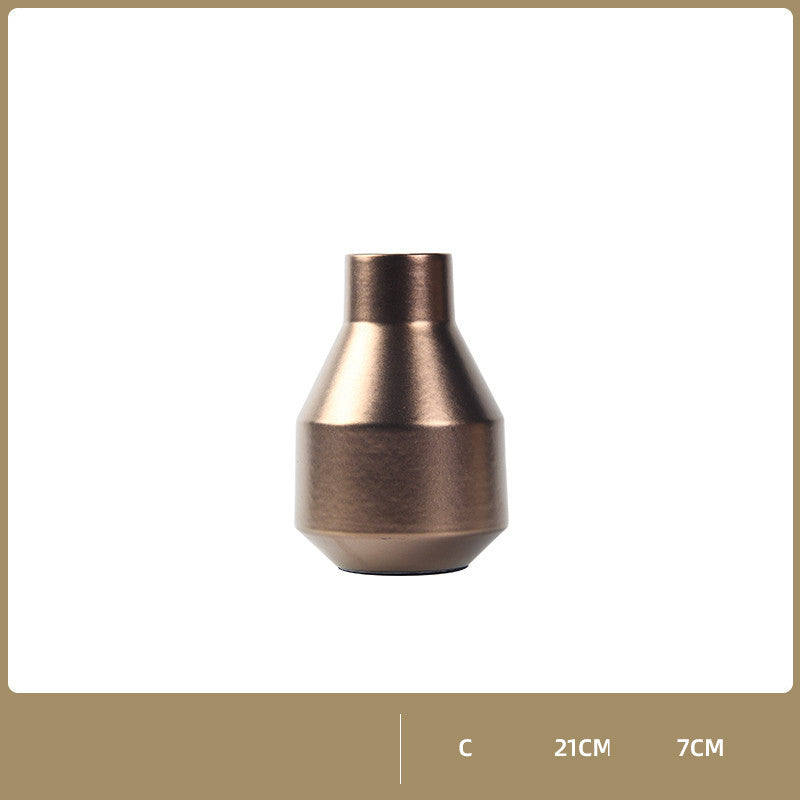 Elegant Golden Ceramic Vase - Modern Floral Decor