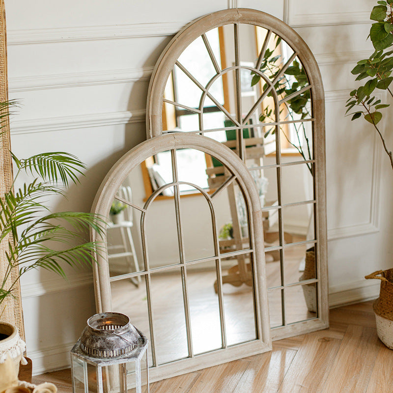 Retro Decorative Mirror - Elegant Faux Window Design