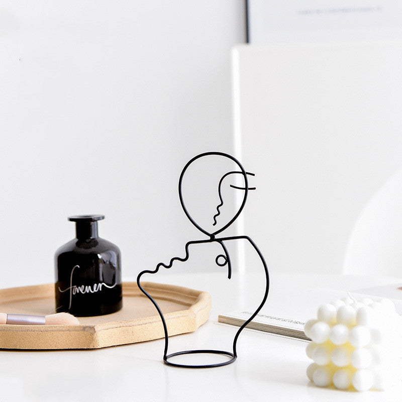 Wrought Iron Abstract Face Art - Unique Home Decor