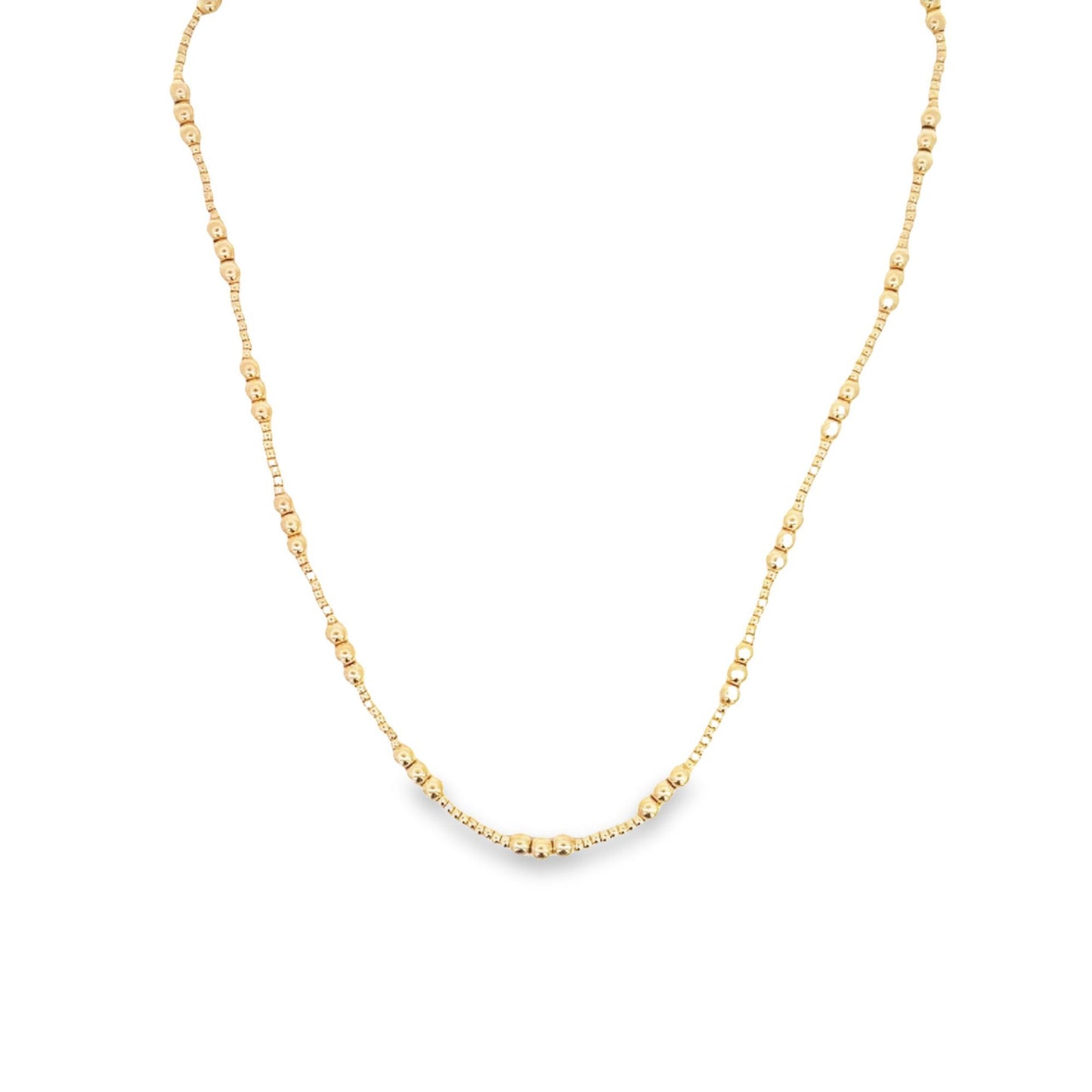 18K Gold Filled 4mm Beaded Chain Necklace (H184)