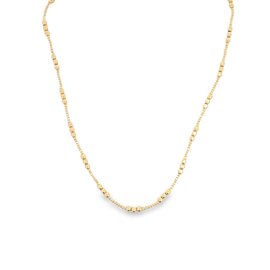 18K Gold Filled 4mm Beaded Chain Necklace (H184)