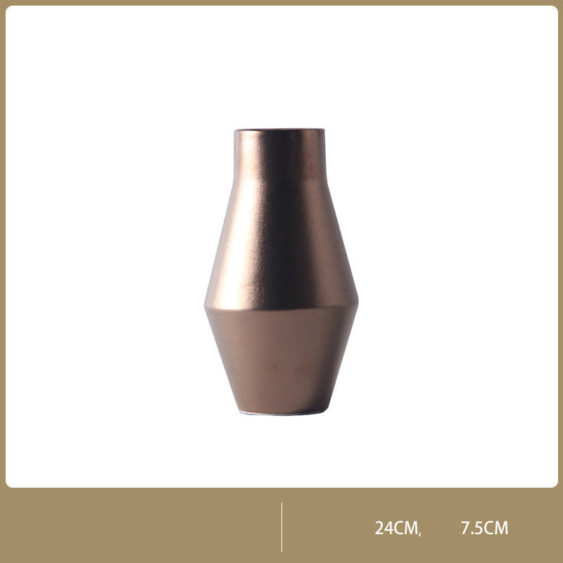 Elegant Golden Ceramic Vase - Modern Floral Decor