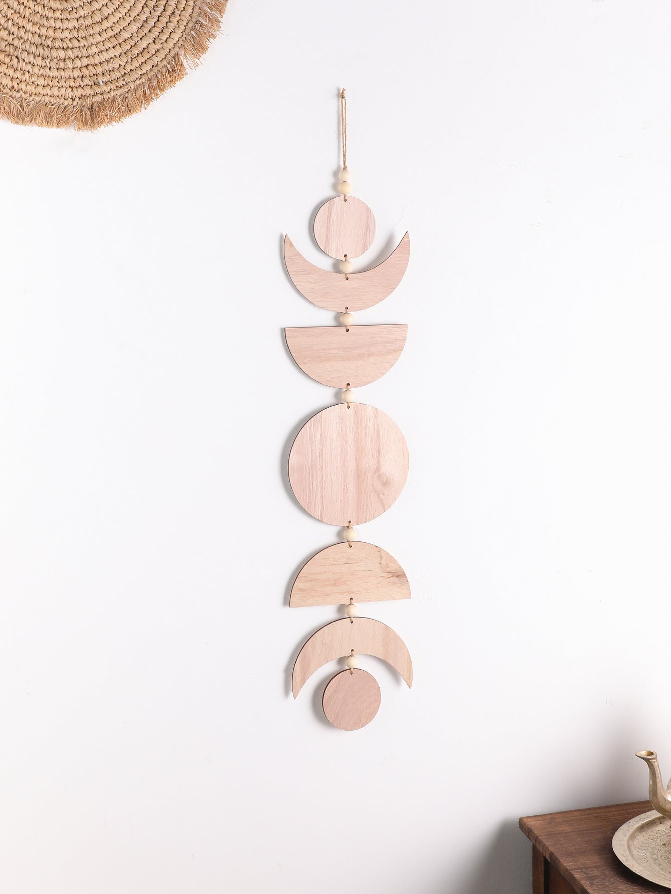 Sun and Moon Wooden Pendant - Stylish Home Décor