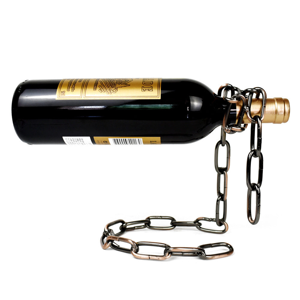 Elegant Metal Chain Wine Rack - Stylish Home Decor