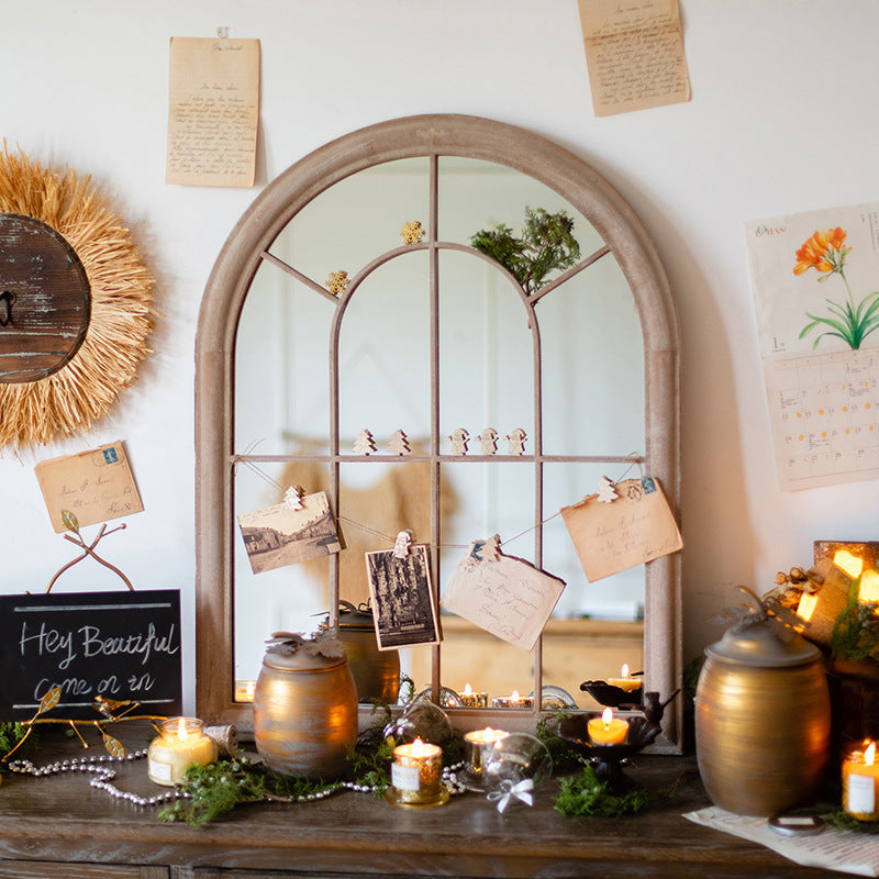 Retro Decorative Mirror - Elegant Faux Window Design