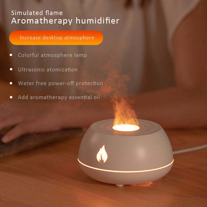 Flame Humidifier & Aromatherapy Diffuser - 7 Color Light