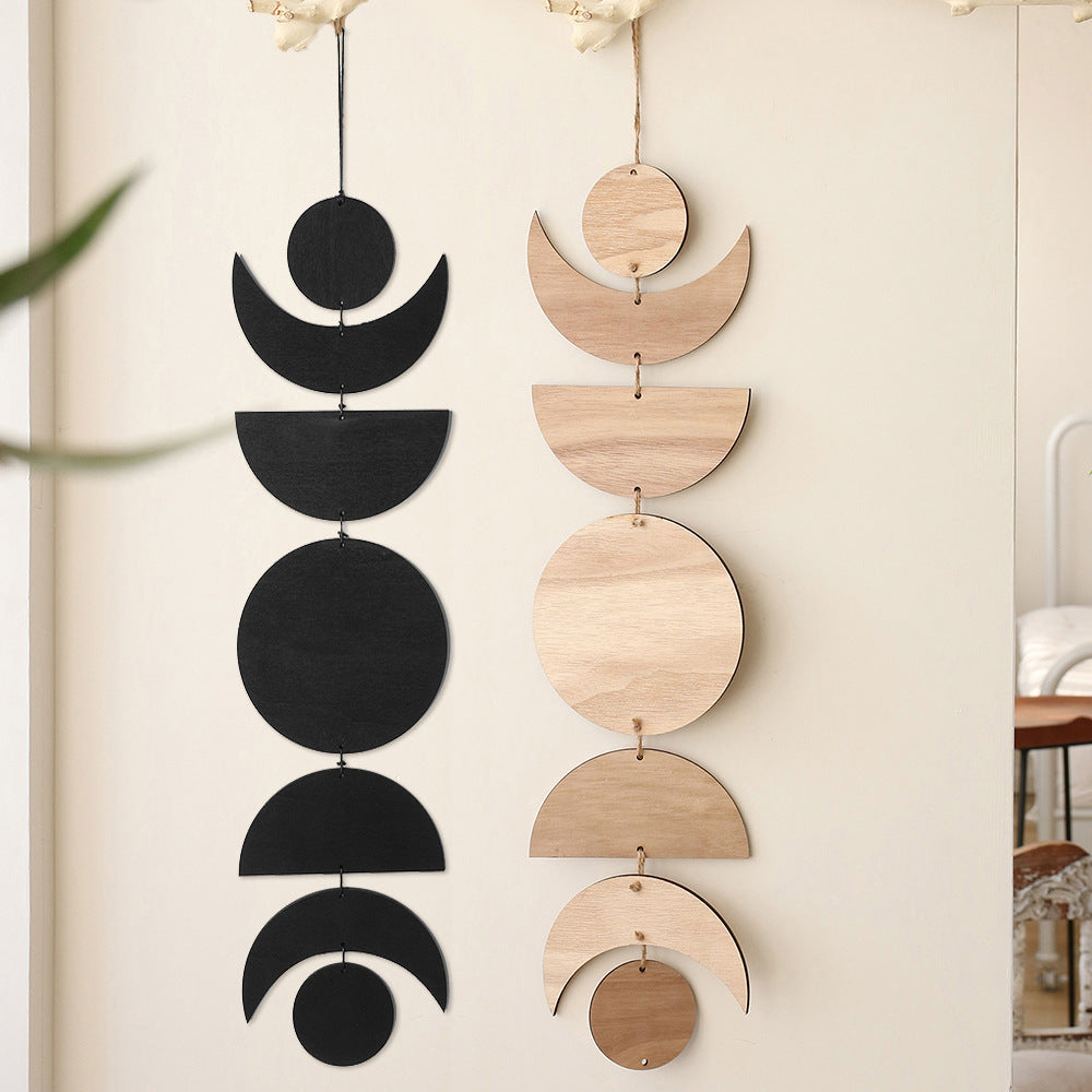 Sun and Moon Wooden Pendant - Stylish Home Décor