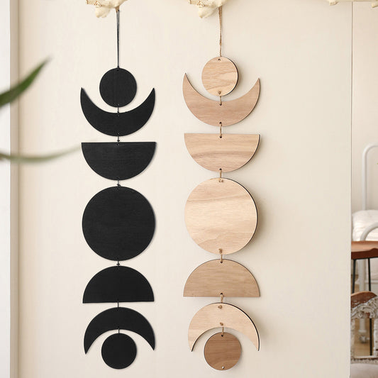 Sun and Moon Wooden Pendant - Stylish Home Décor