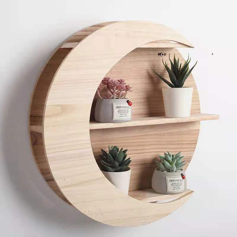 Stylish Wall-Mounted Wooden Shelf - Space-Saving Design