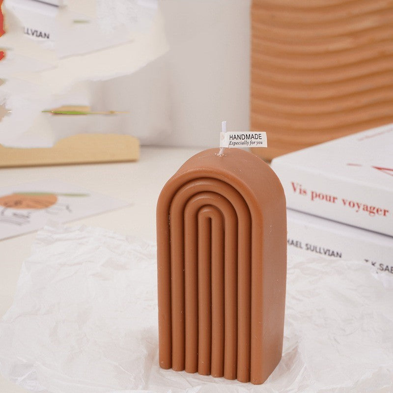 Geometric Arch Soy Wax Candle - Enhance Your Space