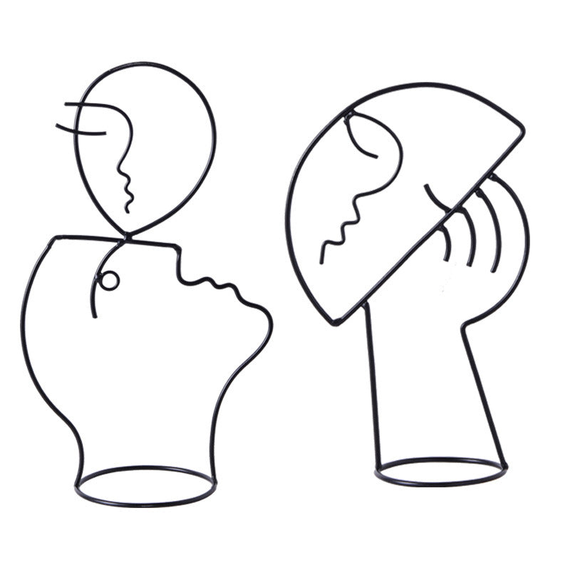 Wrought Iron Abstract Face Art - Unique Home Decor