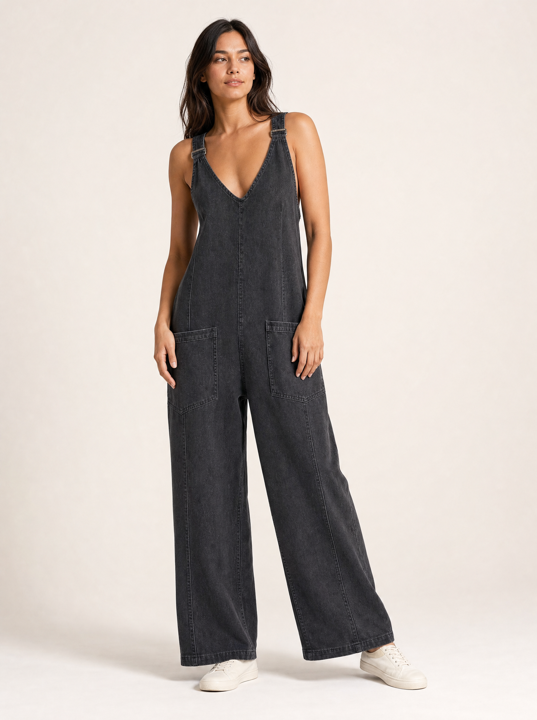 lux-ai-summer-20260519 | 19 | model-wearing | Adjustable Strap Jumpsuit - Effortless Style & Comfort