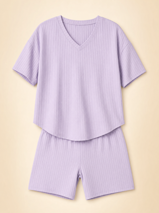 lux-ai-storewide-batch001-20260520 | product-only | basic-bae-full-size-ribbed-v-neck-short-sleeve-top-and-shorts-set | Basic Bae Full Size Ribbed V-Neck Short Sleeve Top and Shorts Set