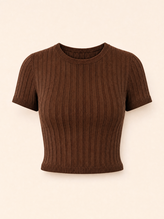 lux-ai-daily-20260531-01 | product-only | basic-bae-full-size-ribbed-round-neck-short-sleeve-t-shirt | Ribbed Short Sleeve T-Shirt - Versatile Everyday Essential