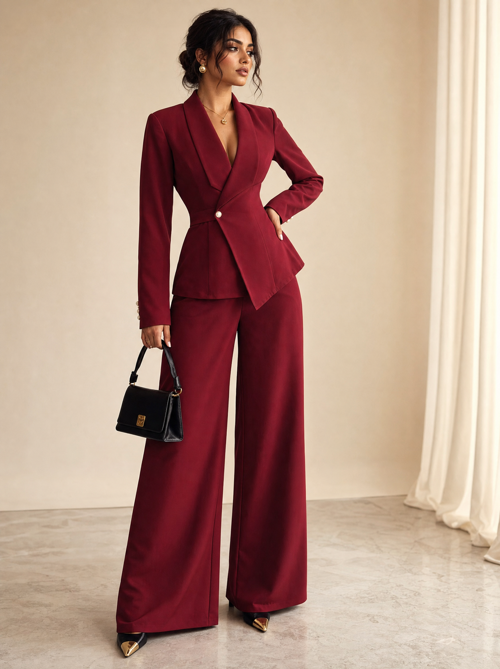 lux-ai-daily-20260601-04 | model-wearing | one-button-blazer-and-pants-set | One Button Blazer and Pants Set