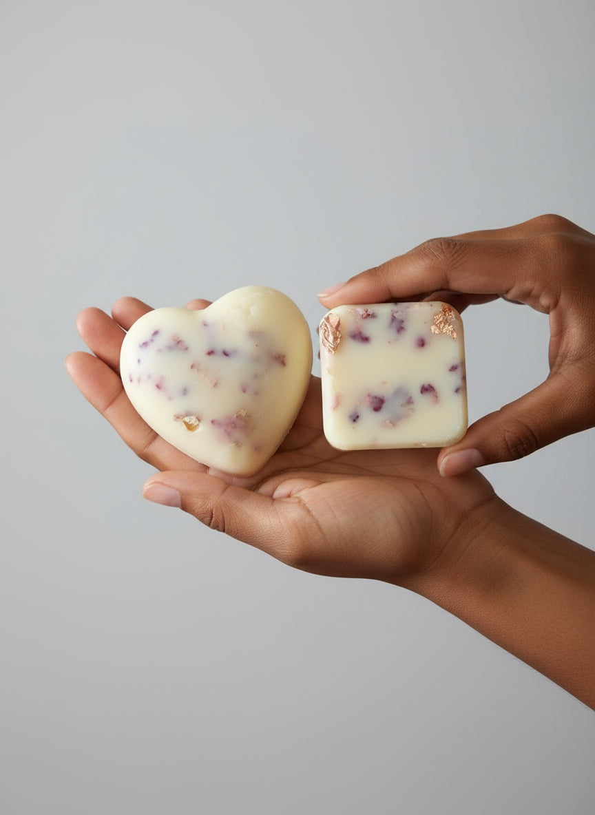 Lotion Bar with Rose Petals