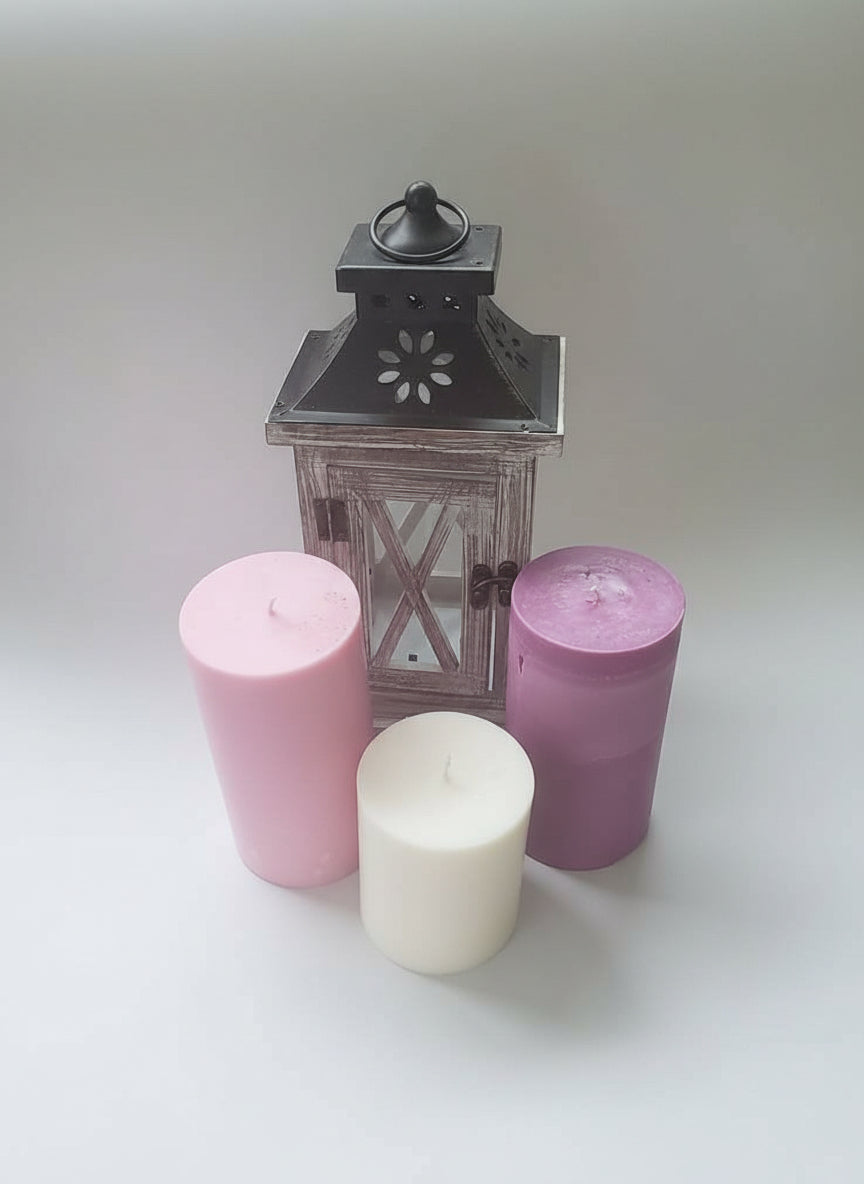 Beeswax Pillar Candle Set – 3pcs