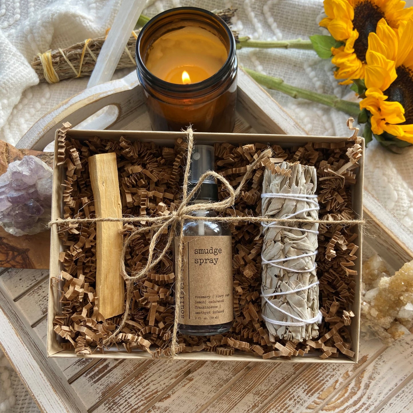 Amethyst Infused Smudge Spray Set - Cleanse Your Space