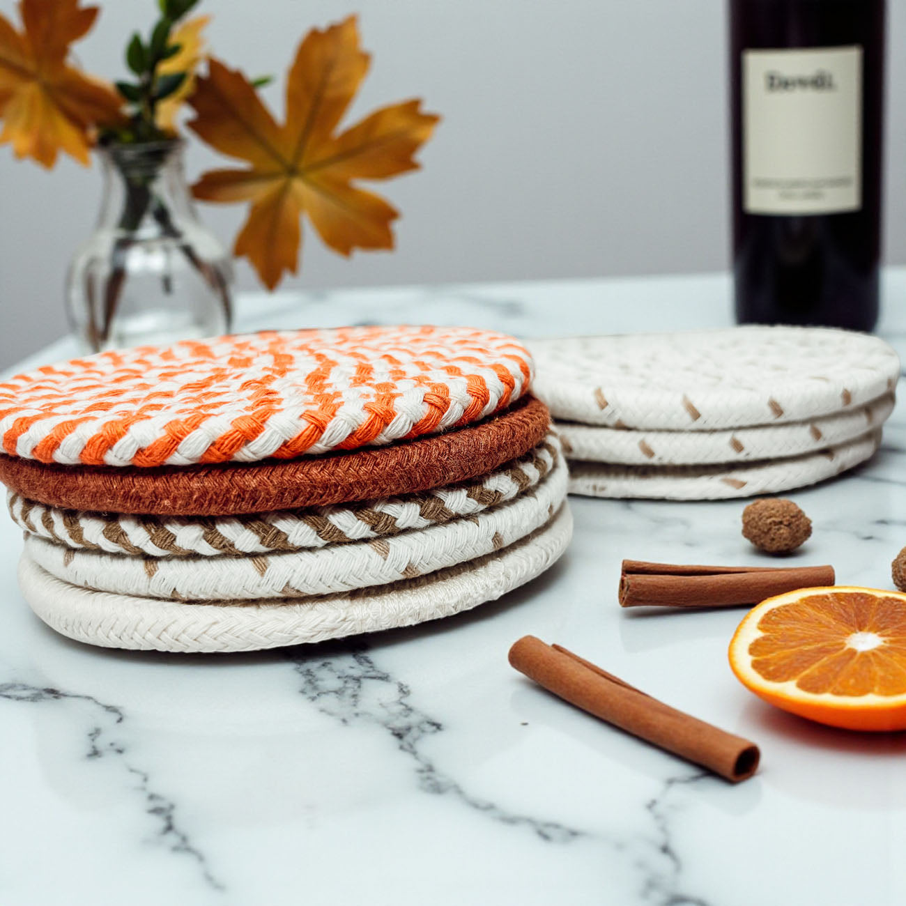 Fall Fabric Coasters – Stylish Protection for Your Surfaces